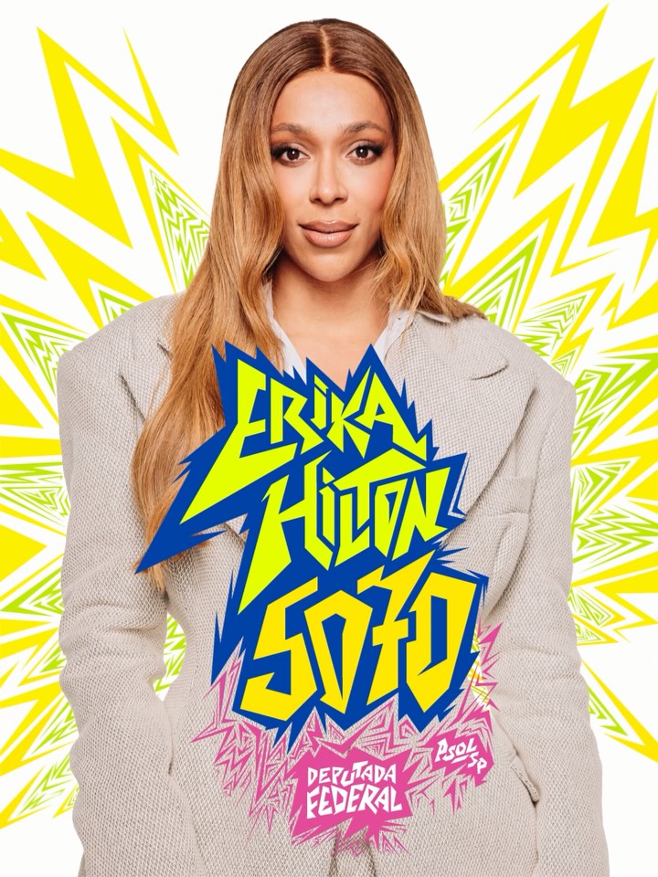 Peça de campanha de Érika Hilton